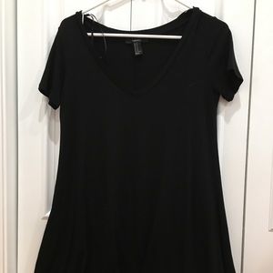 Black v-neck t-shirt dress